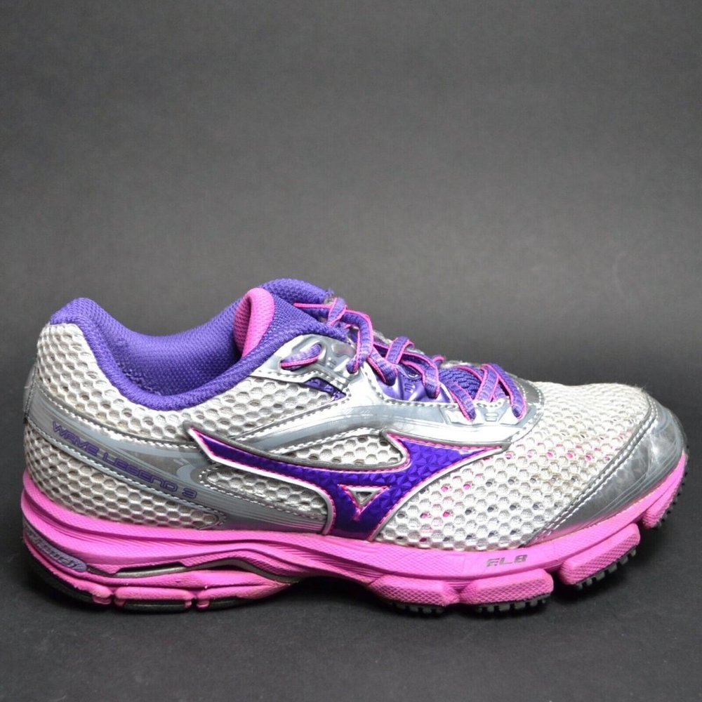 Mizuno Wave Legend 3 Women's Size 6 Pearl Gray Pink Purple Running Shoes